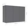 Armário Aéreo Aliex 03 portas Cinza - 4