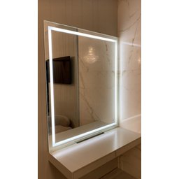 Espelho com Luz de Led 70x70 Touch Screen Branco Frio - 1