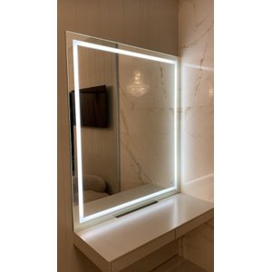 Espelho com Luz de Led 70x70 Touch Screen Branco Frio