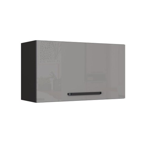 Armário Aéreo Cozinha 80 Cm Diamante 1 Porta Chumbo/titanio - Indékes