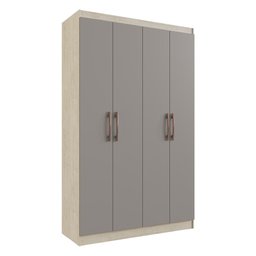 Guarda-Roupa 4 Portas 2 Gavetas Orlando Multimóveis CR4147 Crema/Fumê - 2 Guarda-Roupa 4 Portas 2 Gavetas Orlando Multimóveis CR4147 Crema/Fumê - 2