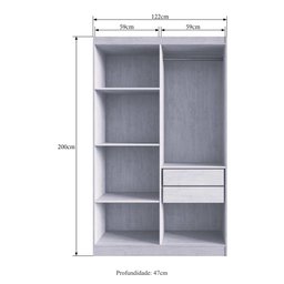 Guarda-Roupa 4 Portas 2 Gavetas Orlando Multimóveis CR4147 Crema/Fumê - 3 Guarda-Roupa 4 Portas 2 Gavetas Orlando Multimóveis CR4147 Crema/Fumê - 3