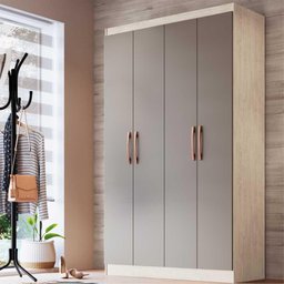 Guarda-Roupa 4 Portas 2 Gavetas Orlando Multimóveis CR4147 Crema/Fumê - 1 Guarda-Roupa 4 Portas 2 Gavetas Orlando Multimóveis CR4147 Crema/Fumê - 1