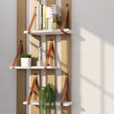 Ver imagem 2 de Prateleira em MDF Branco 40x15cm com Alça Caramelo