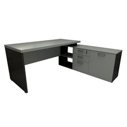 Mesa de Escritório em L 170cm com Balcão e 3 Gavetas - 3
