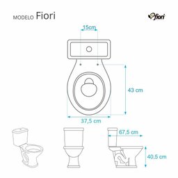 Assento Sanitario Fiori Cinza Claro para Bacia Fiori 6lpf - 4