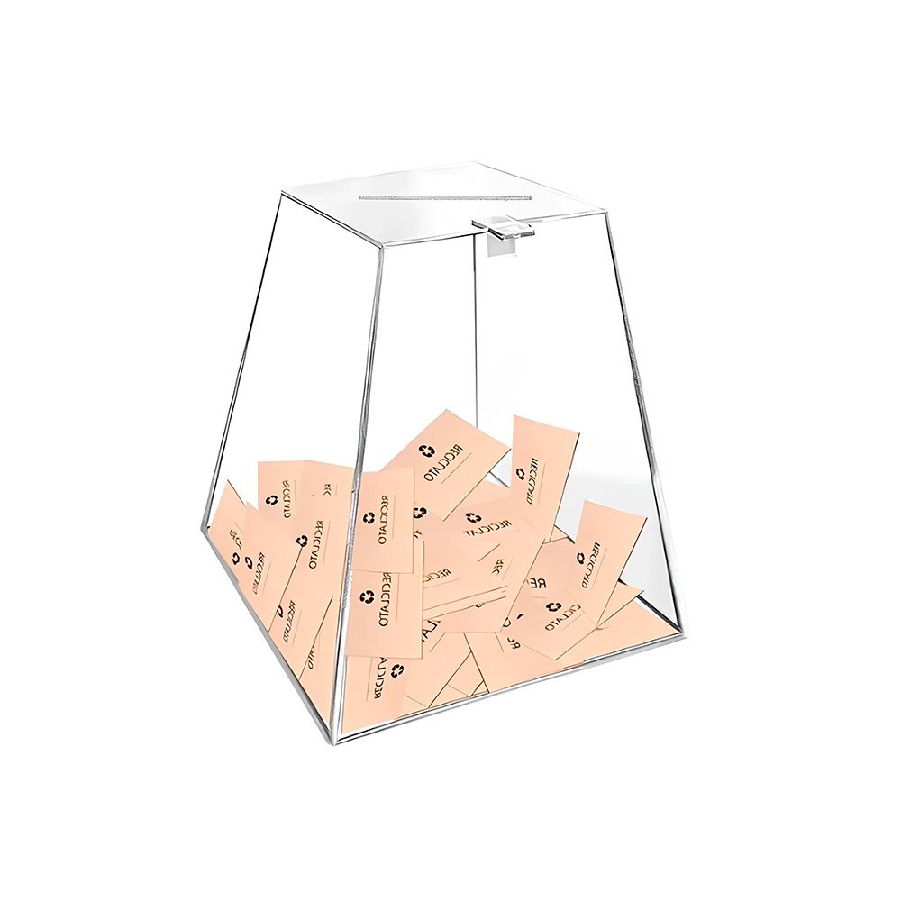 Urna de acrilico transparente pirâmide  20x20x12 - 3
