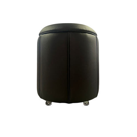 Puff Redondo Baú Não É Segredo Debrum Courvin Preto 54x60 Ns0613