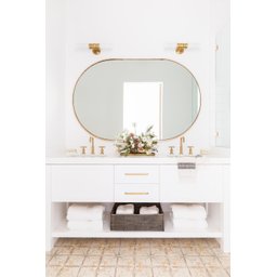 Espelho Parede Oval Moldura Couro para Sala Quarto Banheiro - 6