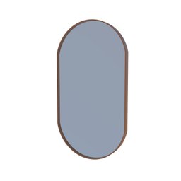 Espelho Parede Oval Moldura Couro para Sala Quarto Banheiro - 3