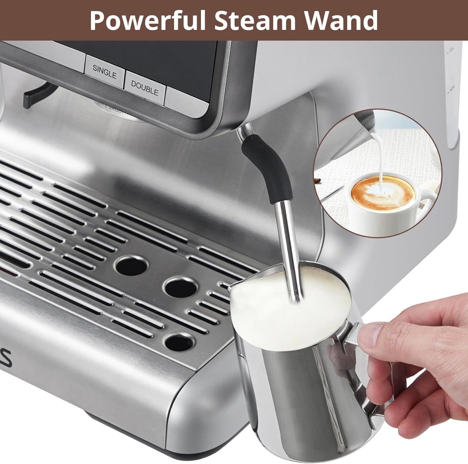 Takywep Máquina de Espresso Semi-automática 20 Bar 2,8l Cinza - 6
