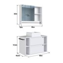 Ver imagem 3 de Conjunto Banheiro Gabinete com Cuba e Espelheira Toalheiro 80cm Suspenso Multimóveis Crpro-CON033