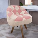 Ver imagem 1 de Poltrona Paloma Escritório Sala Giratória Madeira Suede Bege e Suede Rose - Dominic Decor