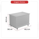Ver imagem 4 de Bau Infantil de Madeira Organizador com Tampa Pés Rodízios Rodinhas Caixa de Brinquedos Luquinha:Off
