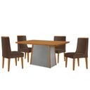 Ver imagem 2 de Mesa de Jantar Diane 120cm Tampo Mdf Laminado com 4 Cadeiras Lisboa Moderna Mobília