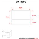 Ver imagem 3 de Gabinete Banheiro Suspenso Com Cuba Inclusa 1 Porta e Nicho Cor: Amêndoa com Branco