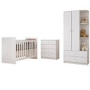 Ver imagem 2 de Dormitório Infantil Labirinto com Guarda Roupa, Cômoda e Berço Branco - Móveis Henn