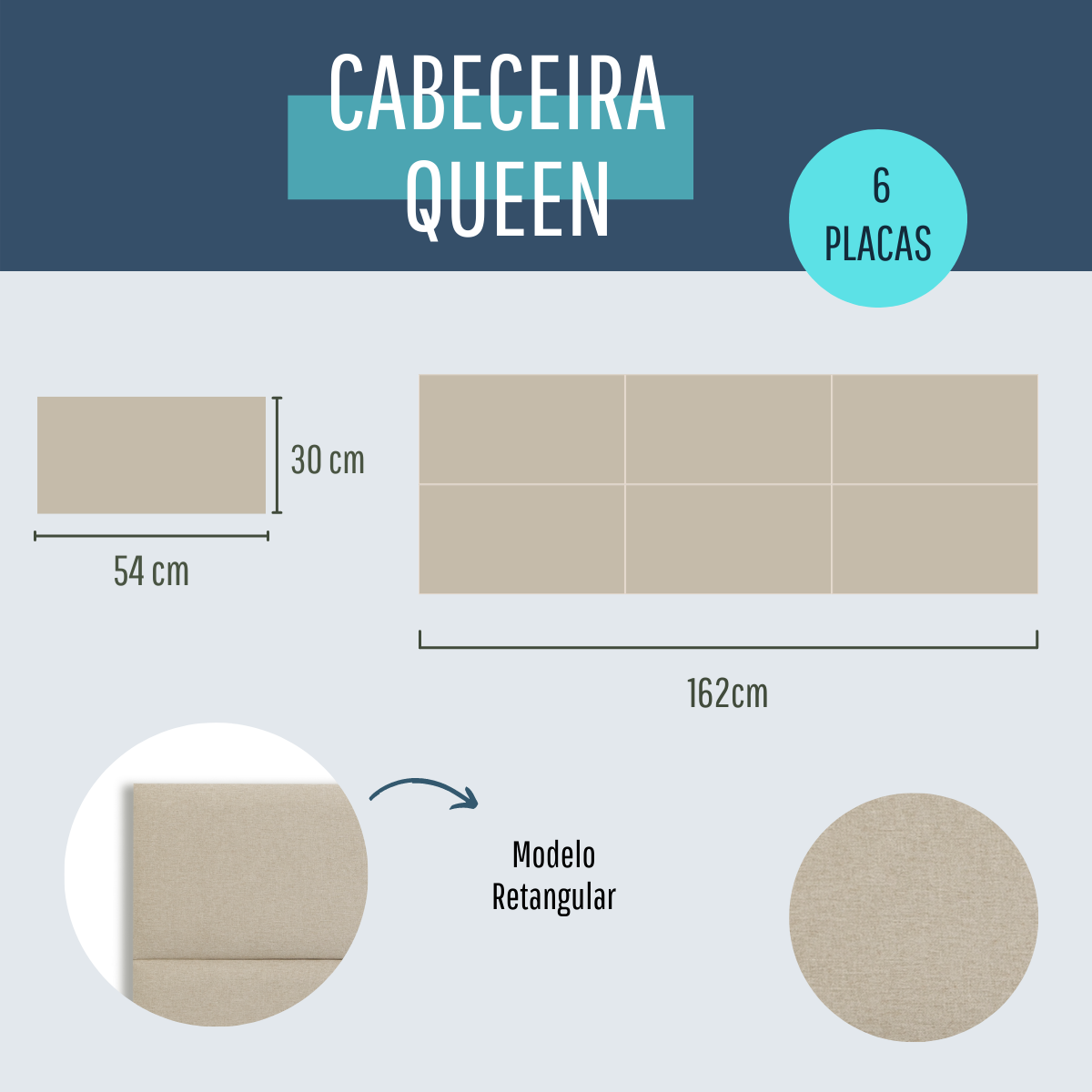 Cabeceira Queen Linho 162x60 Cama Box Modulada Retangular Cru - 6