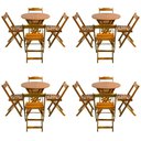 Ver imagem 1 de Kit 4 Jogos De Mesa Dobravel Com 4 Cadeiras Tampo Redondo 70X70 Mel - Amarelo