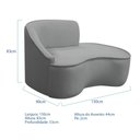 Ver imagem 5 de Kit Divã Recamier Orgânico Marrocos 150cm Lado Direito e 2 Poltronas Amore Bouclé Cinza
