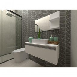 Gabinete Banheiro Real 80 Branco com Cuba + Combo - 1 Gabinete Banheiro Real 80 Branco com Cuba + Combo - 1