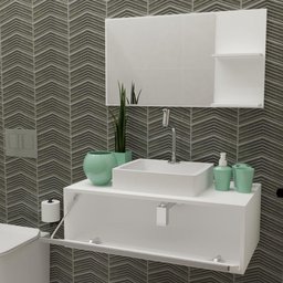 Gabinete Banheiro Real 80 Branco com Cuba + Combo - 2 Gabinete Banheiro Real 80 Branco com Cuba + Combo - 2