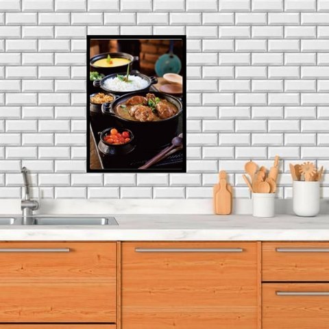Quadro Fotografia Comida Mineira 24x18cm - com Vidro:moldura Branca