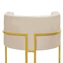 Ver imagem 4 de Kit 4 Poltronas Reforçada Decorativa Sala Nayara Base Ferro Dourado Suede Bege