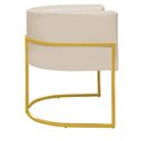 Ver imagem 6 de Kit 4 Poltronas Reforçada Decorativa Sala Nayara Base Ferro Dourado Suede Bege