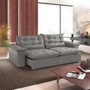 Ver imagem 3 de Sofa Retratil e Reclinavel Alice 230cm Braço 25 Cm em Linho Meu Sofá Online