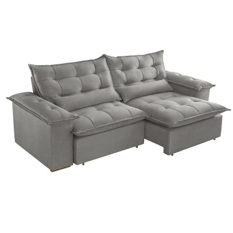 Sofa Retratil e Reclinavel Alice 230cm Braço 25 Cm em Linho Meu Sofá Online