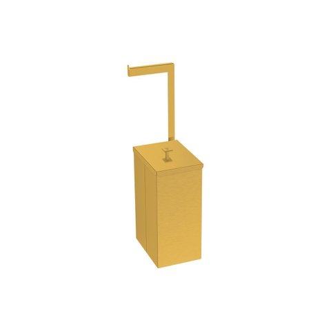 Lixeira Aço Inox Luz Slim 5,5 Litros com Suporte Papel Higiênico Gold Tramontina