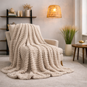 Ver imagem 4 de Manta Soft Canelada Frio Casal 2,00m x 1,80 Aveludado Bege