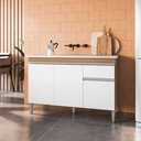 Ver imagem 1 de Balcão Gabinete de Pia para Cozinha sem Tampo 120cm Tatiane Amêndoa/branco- Mabe Magazine