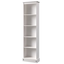 Estante de Madeira Maciça com 5 Nichos Branco Lavado - 1