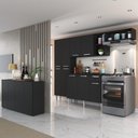 Ver imagem 4 de Cozinha Completa C/ Aparador Paris Multimóveis Preta