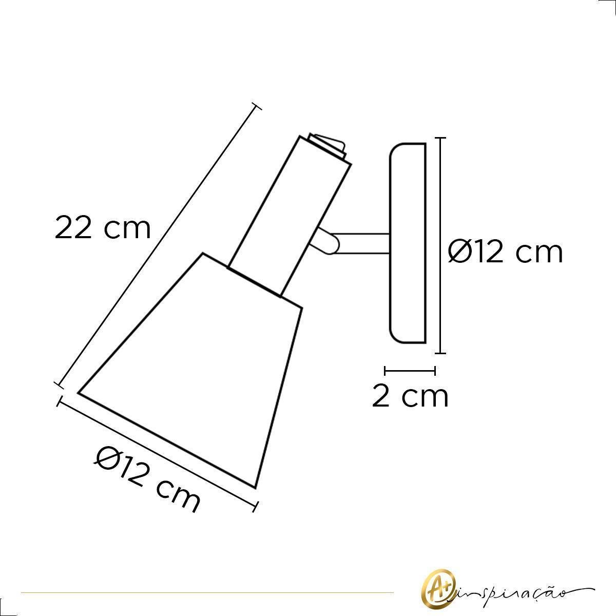 Arandela Parede Moderna Torcia Articulável Cupula Tecido Cru - 5