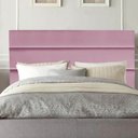 Ver imagem 1 de Cabeceira Estofada Cama Box Queen 160cm Argentina Corino Rosa Bebe- Mabe Magazine