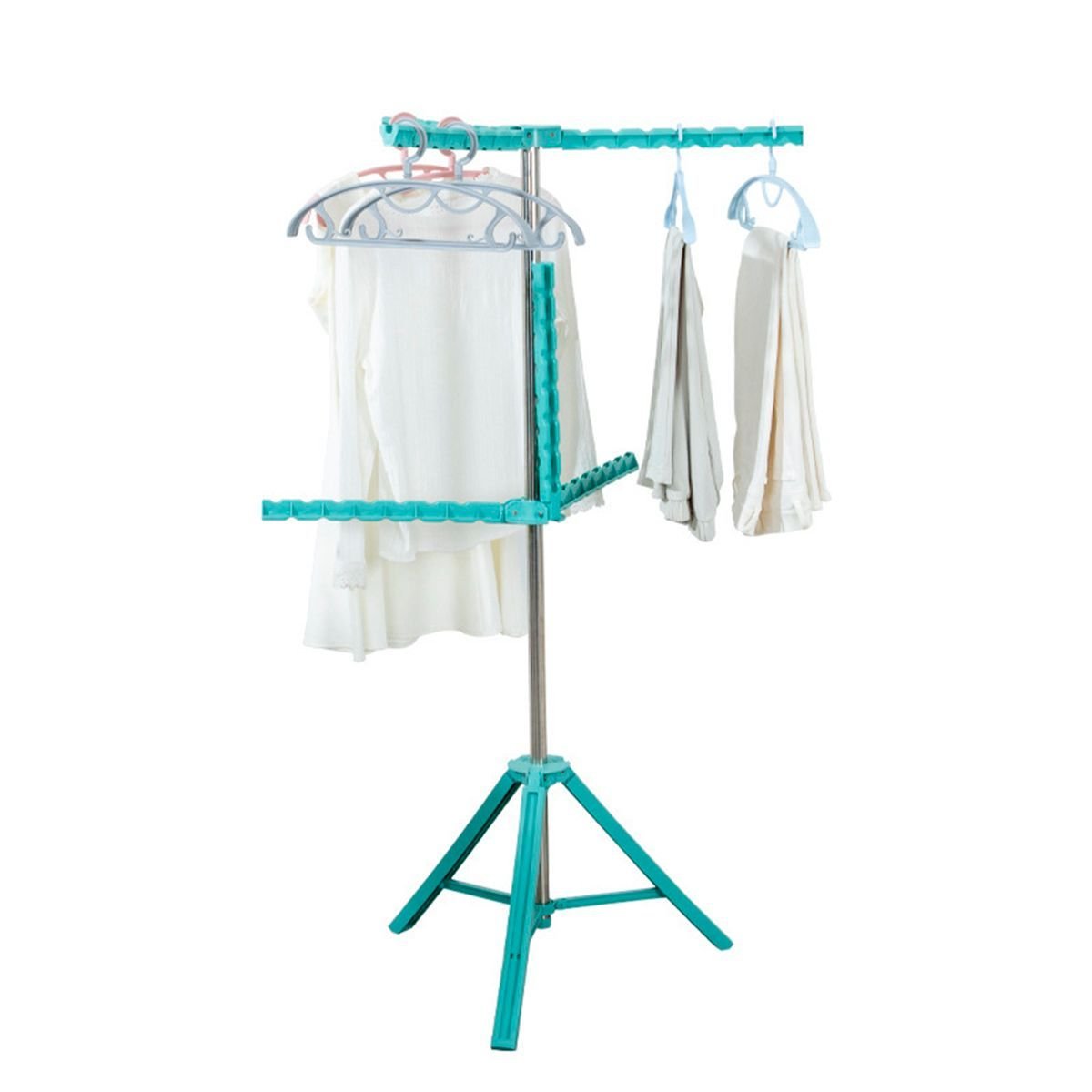 varal de Chão Arara de Roupa Dobrável Verde 8 Braços | MadeiraMadeira