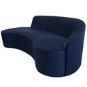 Ver imagem 1 de Sofá Curvo 04 Lugares 230cm Eron Braço Esquerdo Veludo Azul Marinho - Nexta Casa