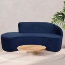 Ver imagem 2 de Sofá Curvo 04 Lugares 230cm Eron Braço Esquerdo Veludo Azul Marinho - Nexta Casa