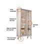 Cristaleira Crystal Led com Espelho Prateleiras e 2 Portas Vidro 180x90 Off White Edecasamoveis - 12