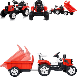 Trator Eletrico Bang Toys Truck Power Type 12v Caçamba Cr Vermelho - 3