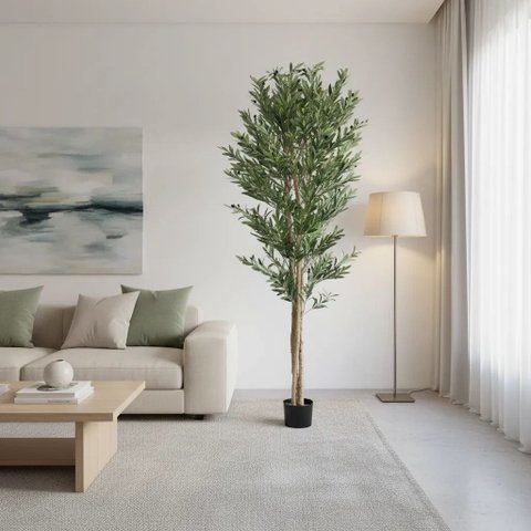 Oliveira Artificial Realista Árvore Grande com Frutos 210cm, Plantas Artificiais Decoração de Casa.