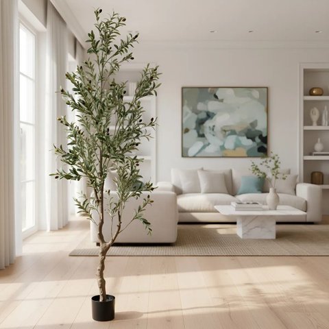 Oliveira Artificial Realista Árvore Grande com Frutos 210cm, Plantas Artificiais Decoração de Casa.