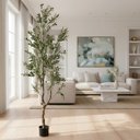 Ver imagem 1 de Oliveira Artificial Realista Árvore Grande com Frutos 210cm, Plantas Artificiais Decoração de Casa.