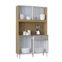 Ver imagem 5 de Armário Cozinha Completo C 8 Portas 1 Gaveta Cássia - Damasco / Ripado/ Off White - Poquema