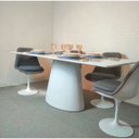 Ver imagem 2 de Mesa de Jantar Cone Retangular 160x90 cm Base Oval Laca Branca Tampo Laca Branca Personal Decor Desi