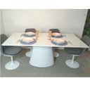 Ver imagem 4 de Mesa de Jantar Cone Retangular 160x90 cm Base Oval Laca Branca Tampo Laca Branca Personal Decor Desi