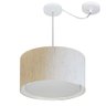 Lustre Pendente Cilíndrico Com Desvio de Centro Vivare Md-4310 Cúpula em Tecido 40x25cm - Bivolt - L - 1